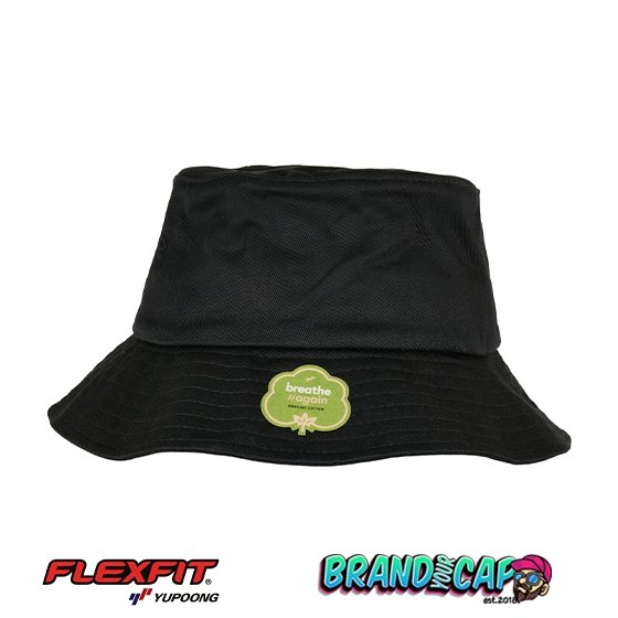 Flexfit Organic Cotton Bucket Hat - black - BrandYourCap.de
