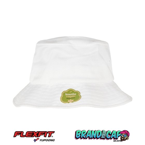 Flexfit Organic Cotton Bucket Hat - white - BrandYourCap.de