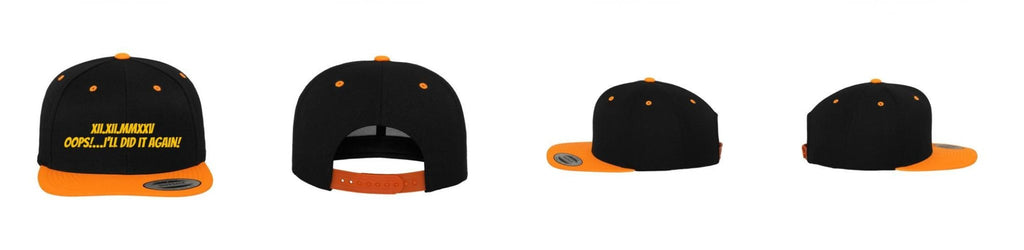 Classic 6 - Panel Snapback 2 - Tone - schwarz / neonorange - BrandYourCap.de