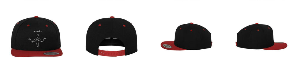 Classic 6 - Panel Snapback 2 - Tone - schwarz / rot - BrandYourCap.de