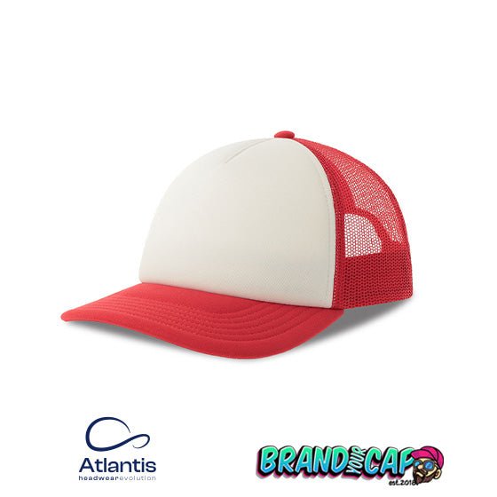 Rapper - Trucker Team Cap - white/rot - BrandYourCap.de