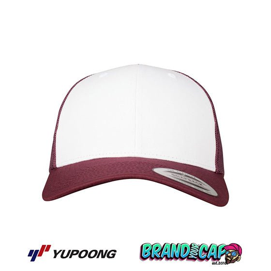 Retro Trucker Colored Front - maroon/weiß/maroon - BrandYourCap.de