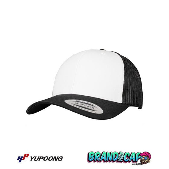 Retro Trucker Colored Front - schwarz/weiß/schwarz - BrandYourCap.de