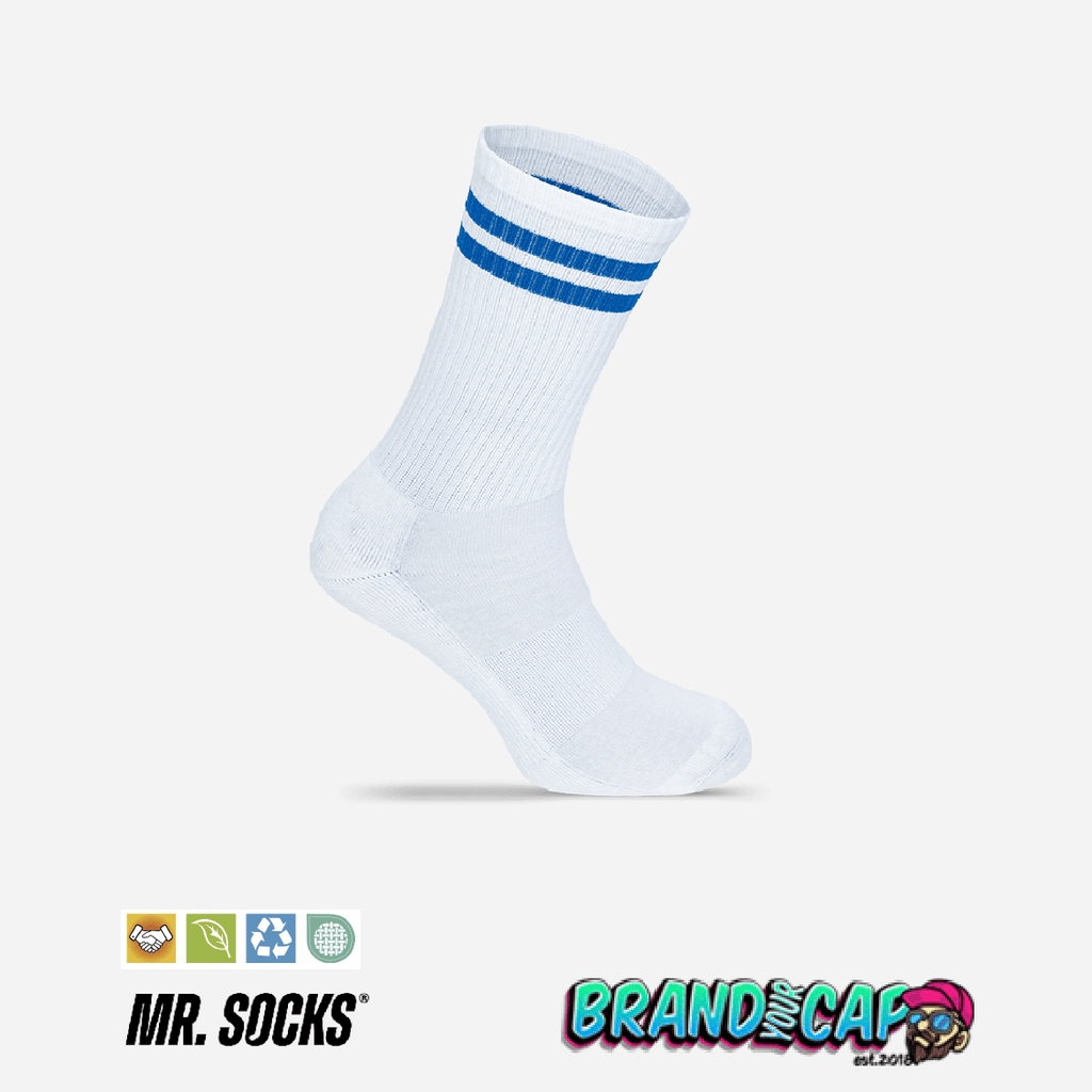 Tennis - Socken - weiß / blau - BrandYourCap.de