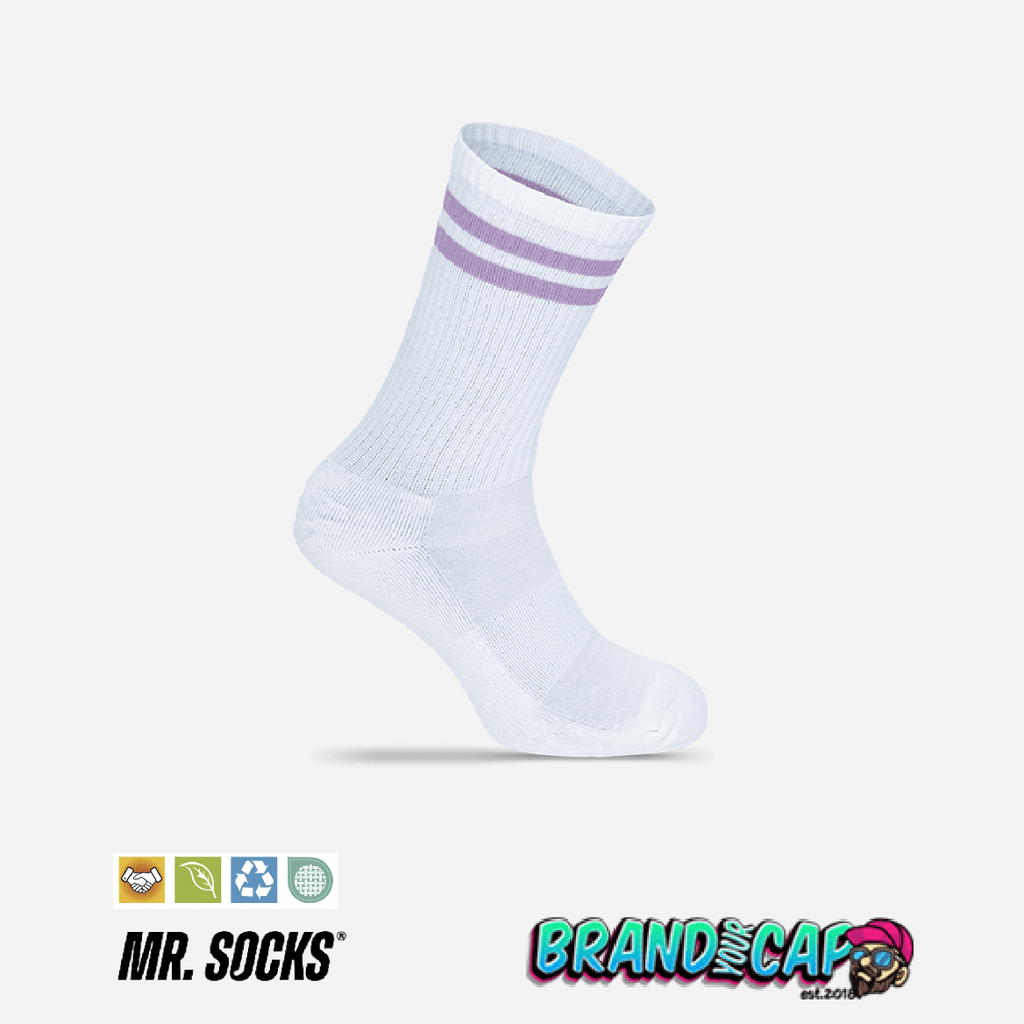 Tennis - Socken - weiß / lila - BrandYourCap.de