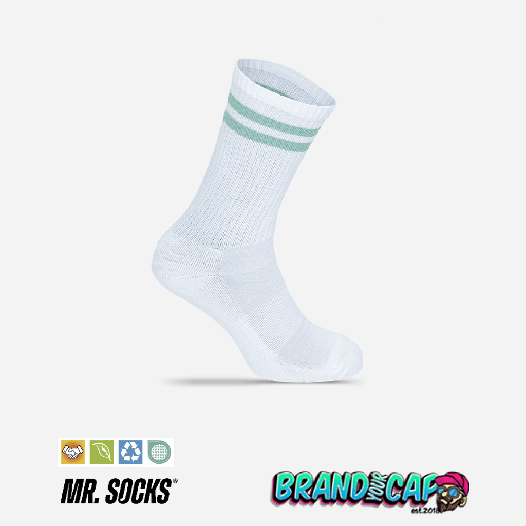 Tennis - Socken - weiß / mint - BrandYourCap.de