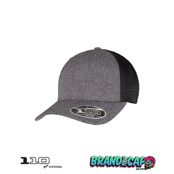 110 Mesh 2-Tone Cap - melange charcoal/black - BrandYourCap.de