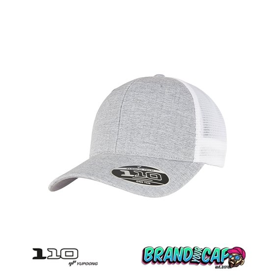 110 Mesh 2-Tone Cap - melange silver/white - BrandYourCap.de