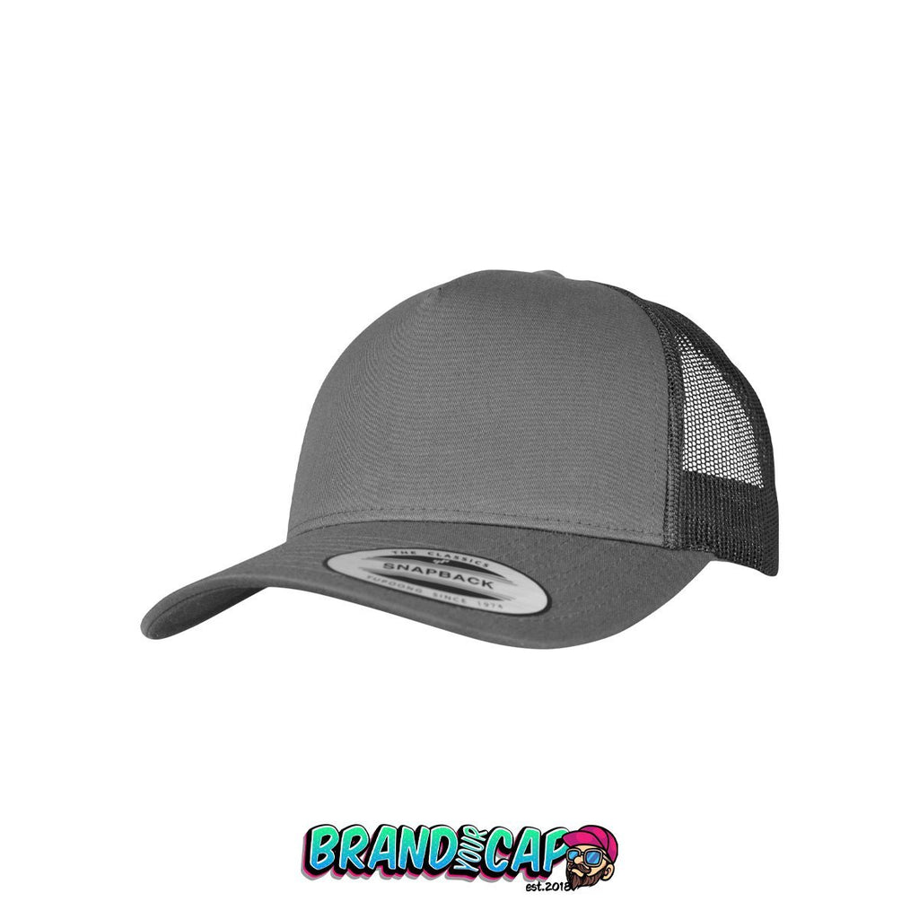 5-Panel Retro Trucker Cap - grau - BrandyourCap.de