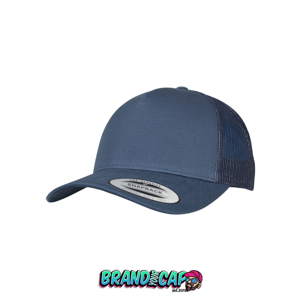 5-Panel Retro Trucker Cap - navy - BrandyourCap.de