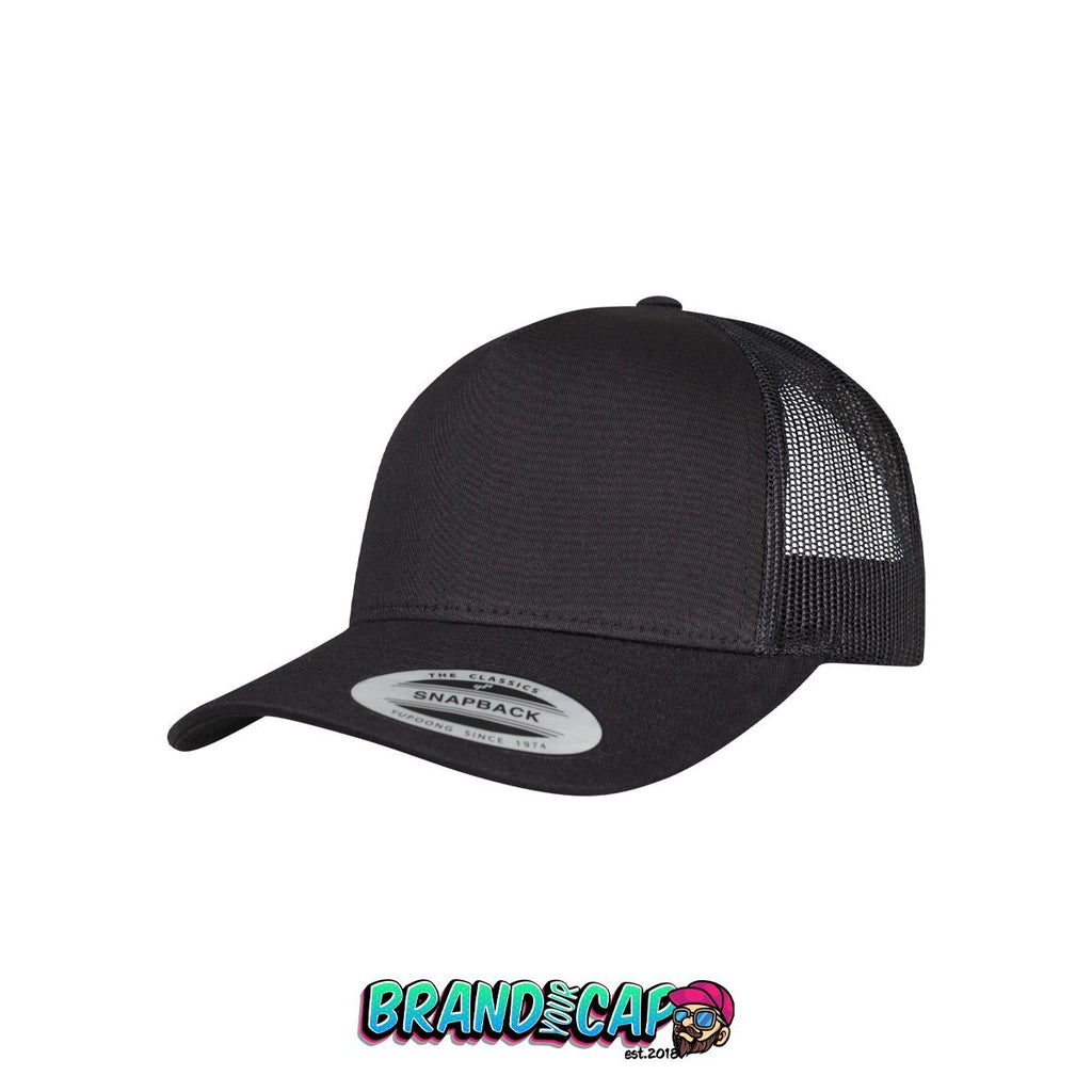 5-Panel Retro Trucker Cap - schwarz - BrandyourCap.de