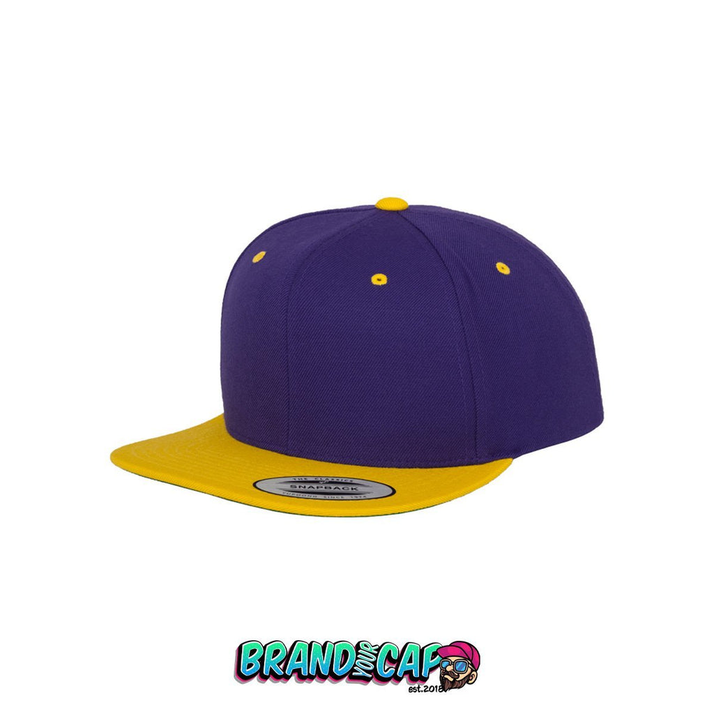 Classic 6 Panel Snapback 2-Tone - gold/lila - BrandyourCap.de