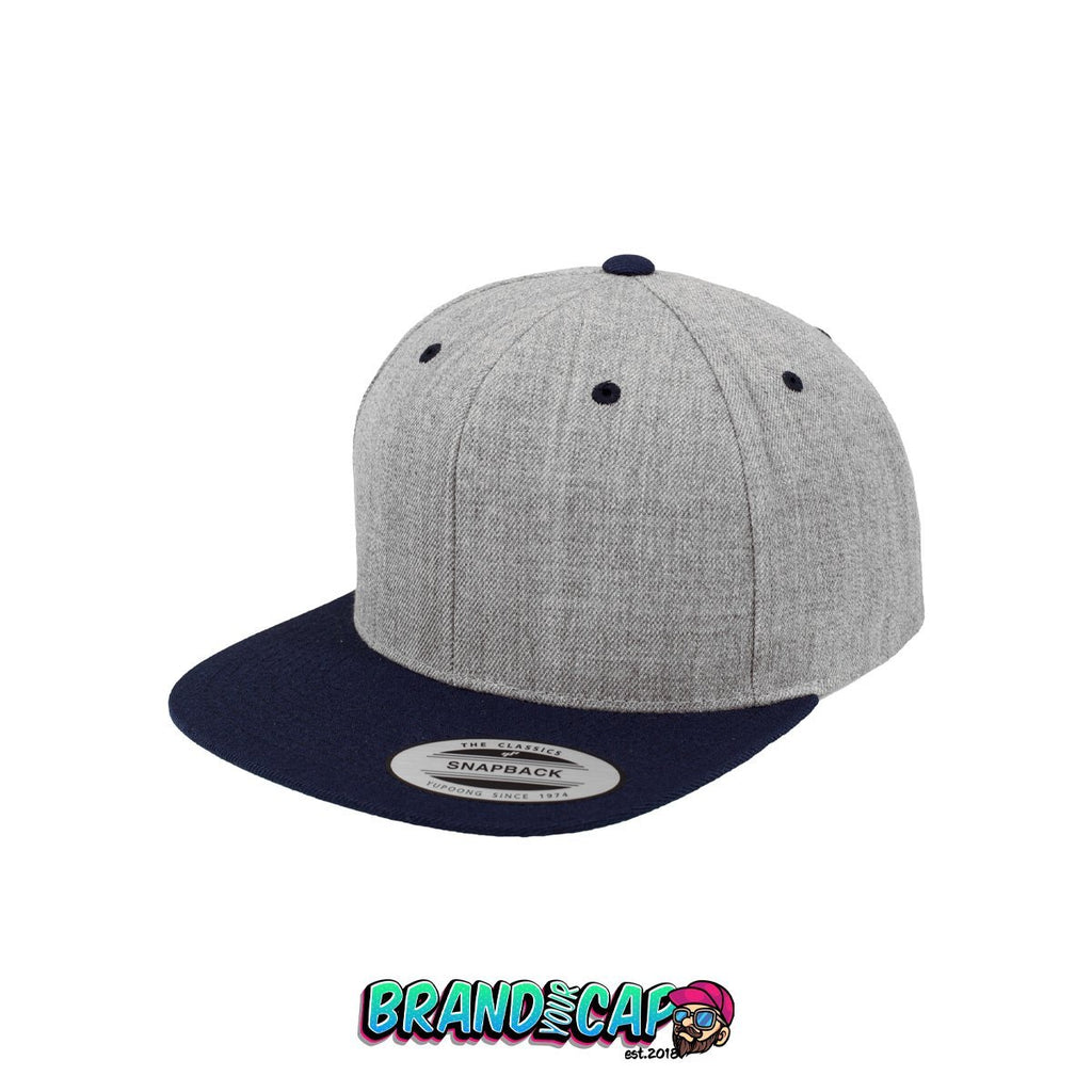 Classic 6 Panel Snapback 2-Tone - grau / navy - BrandyourCap.de