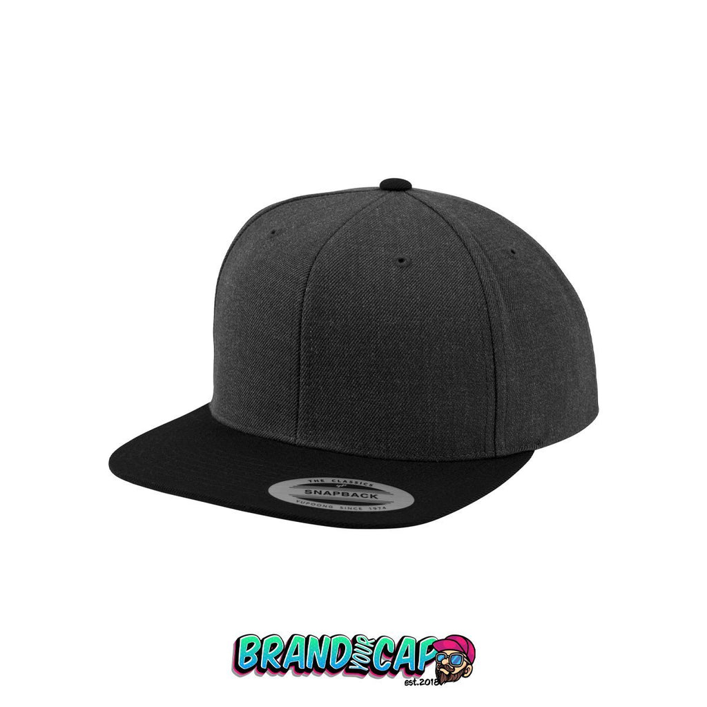Classic 6 Panel Snapback 2-Tone - grau / schwarz - BrandyourCap.de