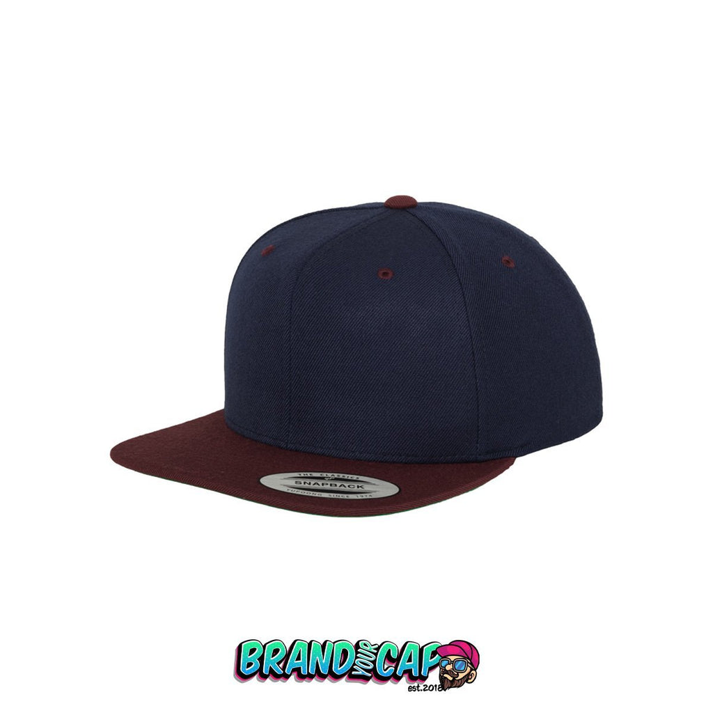 Classic 6 Panel Snapback 2-Tone - navy / maroon - BrandyourCap.de