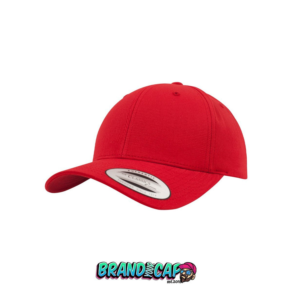 Curved Classic 6-Panel Snapback - rot - BrandyourCap.de