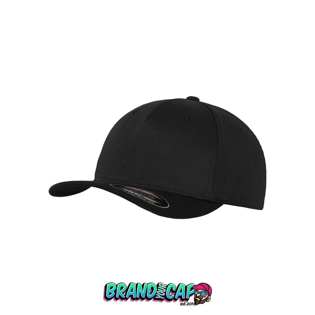Flexfit 5 Panel - schwarz - BrandyourCap.de