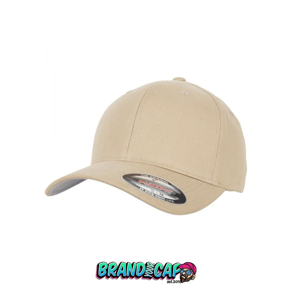 Flexfit Brushed Twill - khaki - BrandyourCap.de