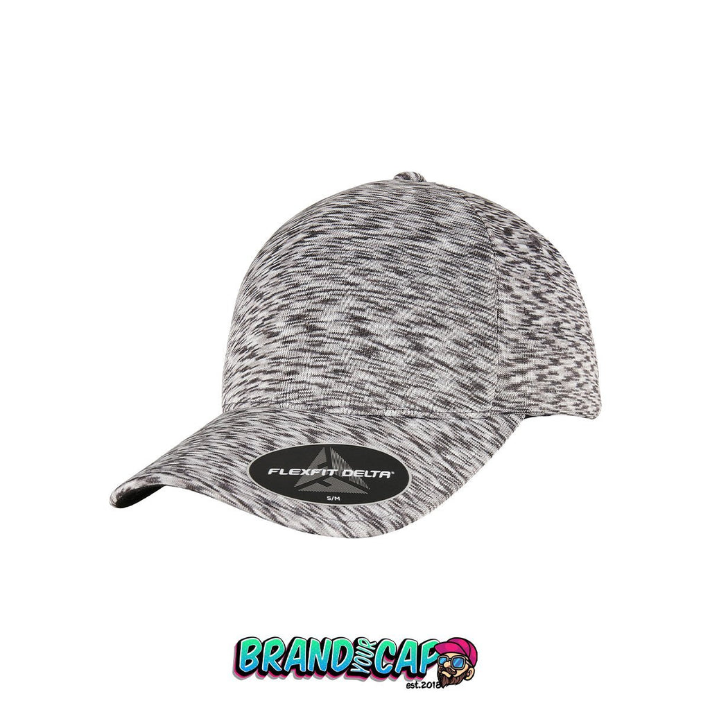 FlexFit Delta Unipanel Cap - melange silber - BrandyourCap.de