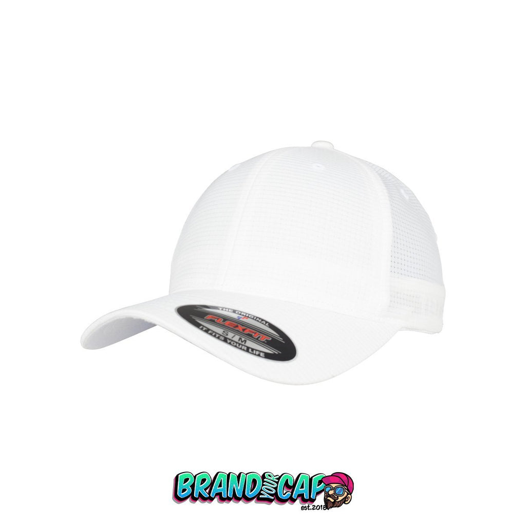 Flexfit Hydro-Grid Stretch Cap - weiss - BrandyourCap.de