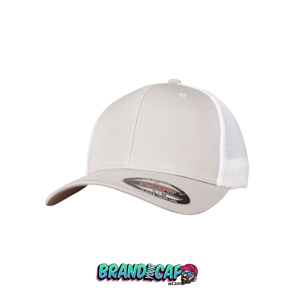 Flexfit Mesh Trucker 2-Tone - silber/weiß - BrandyourCap.de