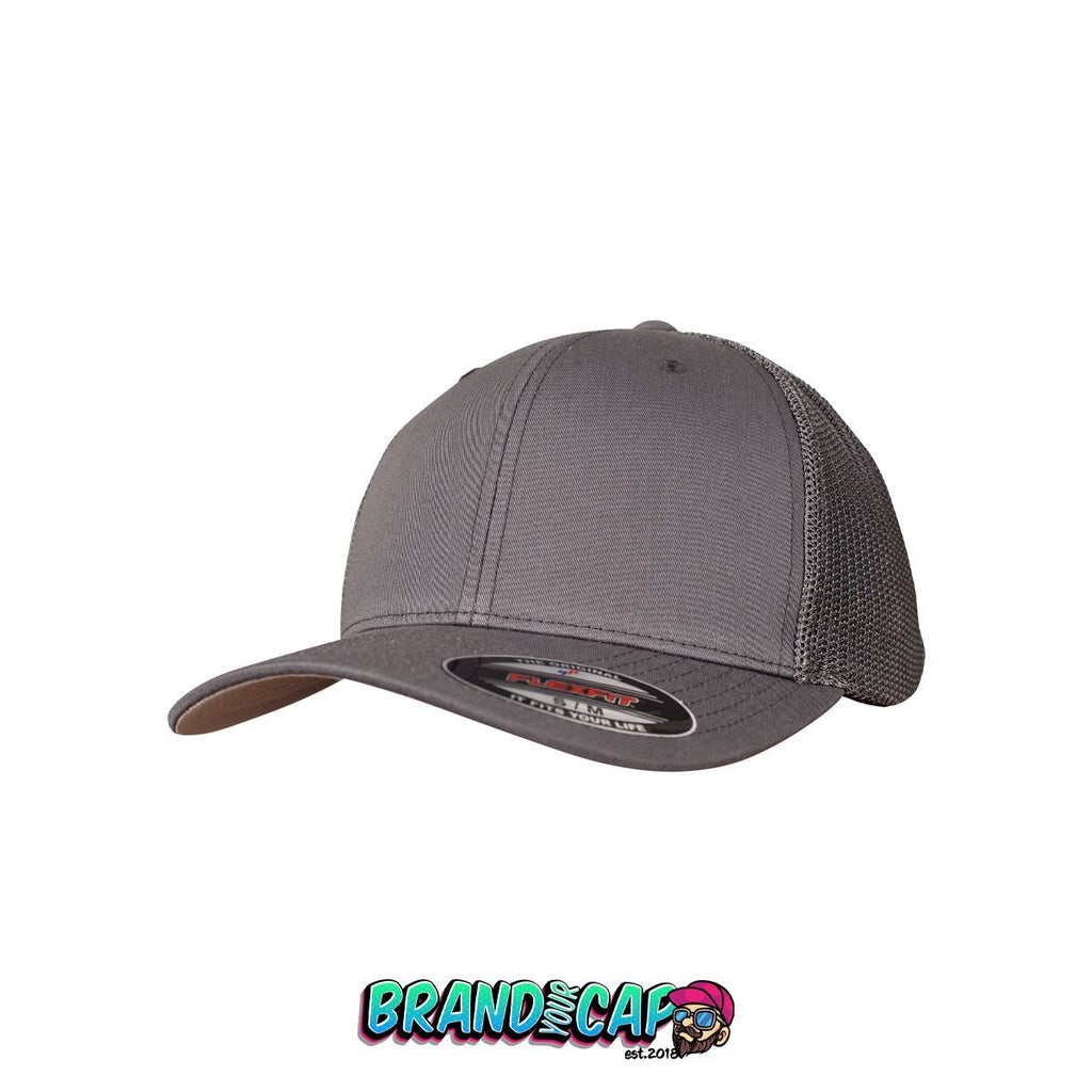 Flexfit Mesh Trucker - dunkelgrau - BrandyourCap.de