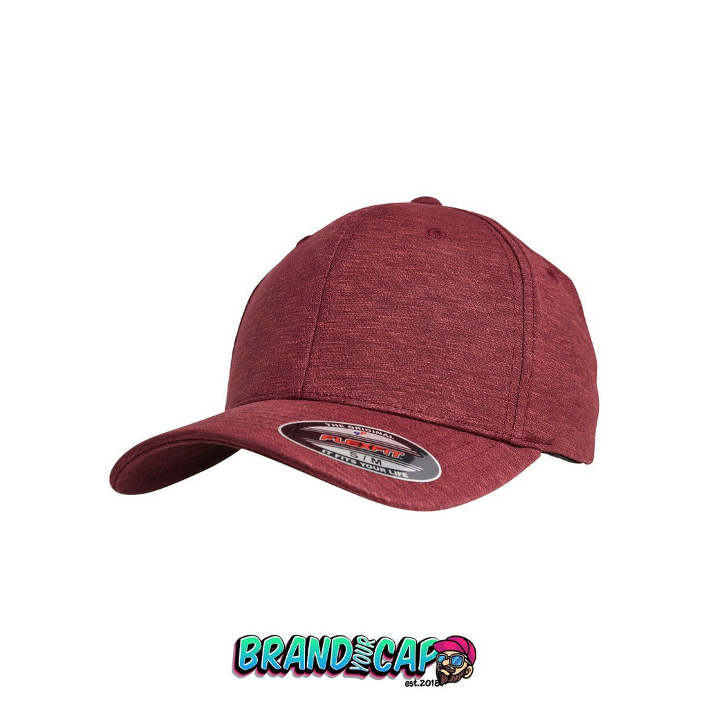 Flexfit Natural Melange - weinrot - BrandyourCap.de