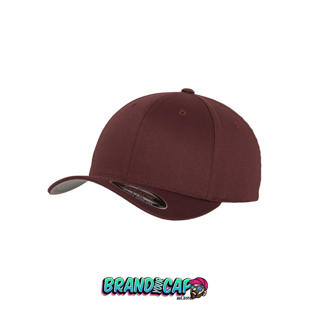 FlexFit Wooly Combed 6 Panel Cap - maroon - BrandyourCap.de
