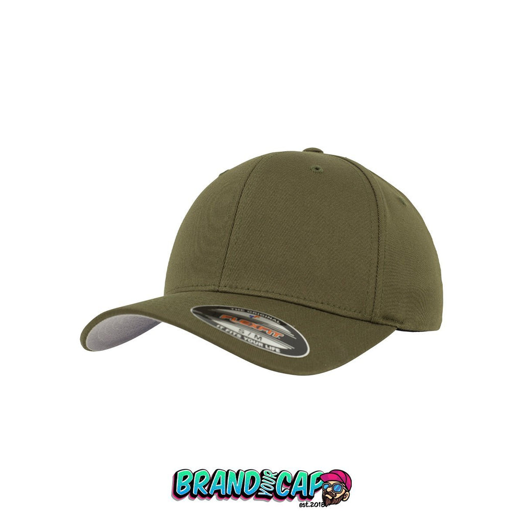 FlexFit Wooly Combed 6 Panel Cap - olive - BrandyourCap.de