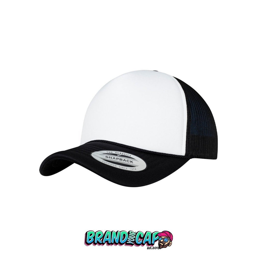 Foam Trucker Cap Curved Visor - schwarz/weiß/schwarz - BrandyourCap.de