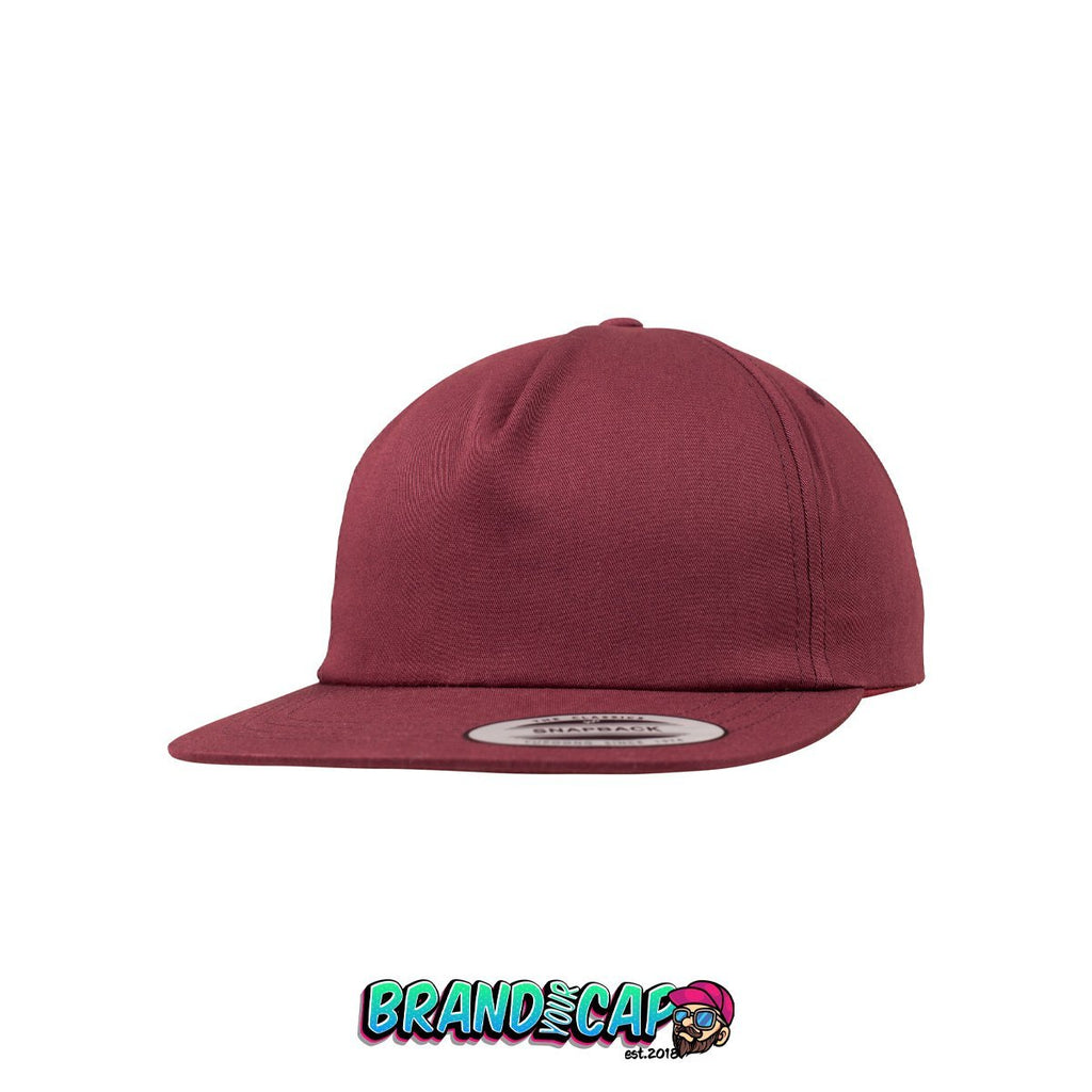 Unstructured 5-Panel Snapback - maroon - BrandyourCap.de